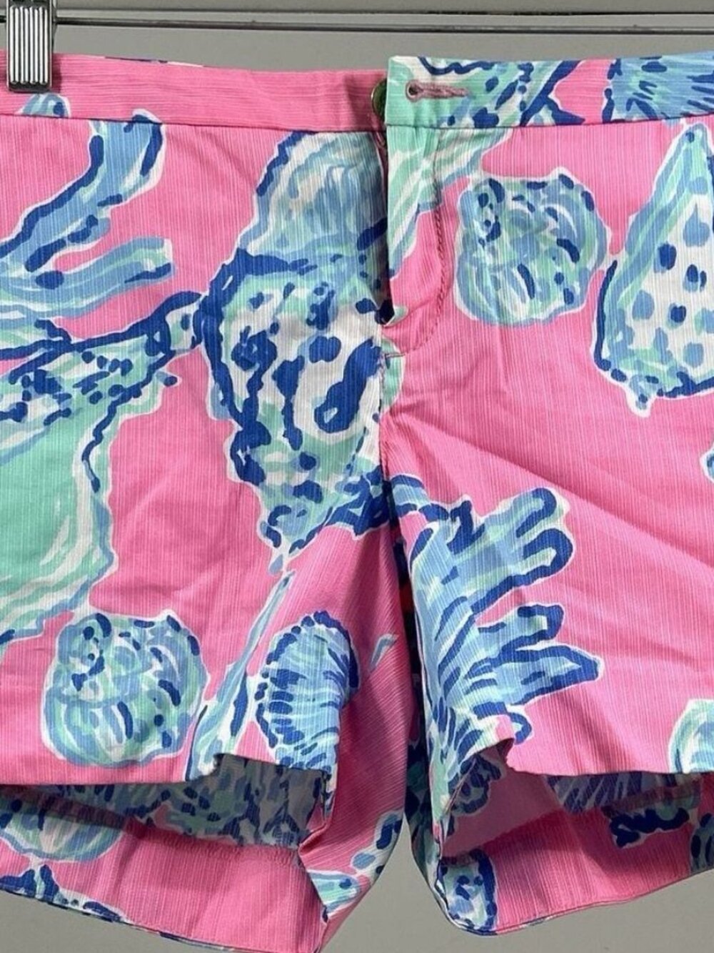 Lilly Pulitzer Pink Blue Seashell Coral Print Shorts Womens 6 NWT